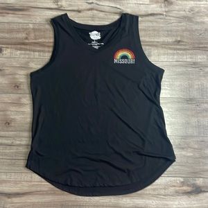 Home Free Black V-Neckline Missouri Tank Top Size 12/14
